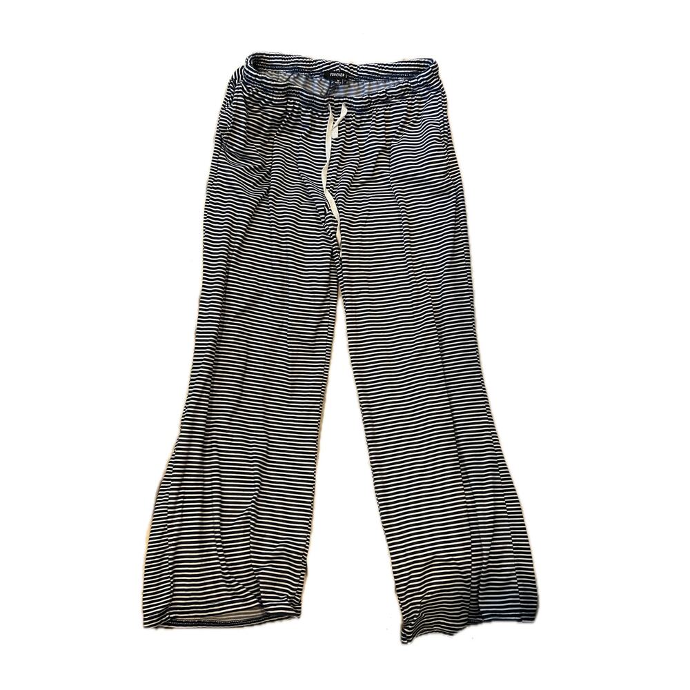 Forever 21 Black Stripe Lounge Sleep Pants Womans Med